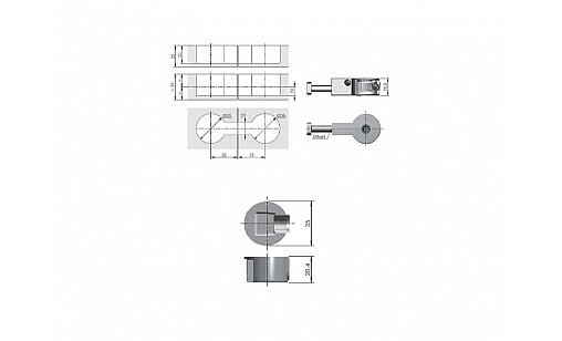 Стяжка для стільниць Italiana Ferramenta Quick d35мм М8*64 мм (к-т) Стяжка для стільниць Italiana Ferramenta Quick d35мм М8*64 мм (к-т)