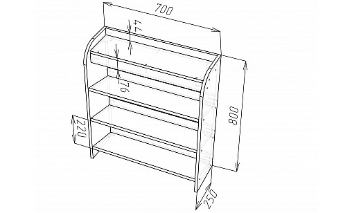 Тумба для взуття Bretta Антрацит/ДубТахо