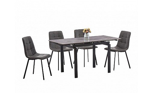 Стіл обідній ОРІОН 1000(1500)*700*760 армані грей/чорний