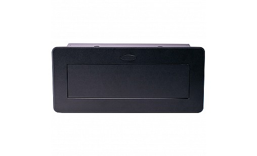 Блок врезной на 3 розетки с подъемной крышкой Чёрный