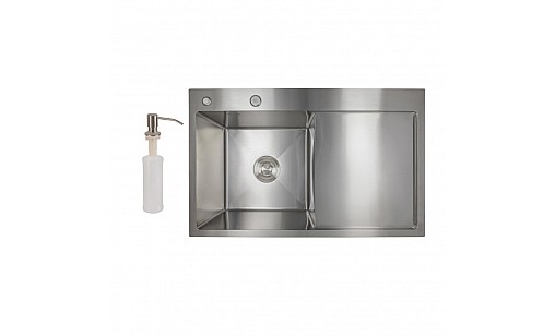 Мойка нержавеющая LIDZ H7849R Brush 3,0/1.0 мм с дозатором крыло справа