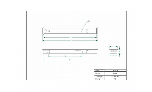 Ручка Bravo Piano 96 мм матовий хром FX-100-96-22