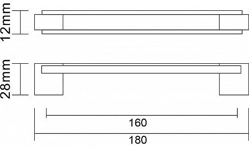 Ручка D-450/160 G2/G6 Хром / Хром Матовий (Алюміній) ДС ОптимаЛайн
