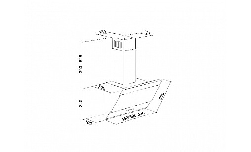 Витяжка  ELEYUS Focus 700 50 BL чорний