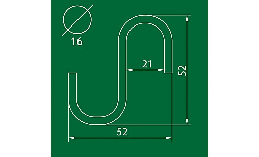 Гачок на рейлінг подвійний Хром ДС ОптимаЛайн