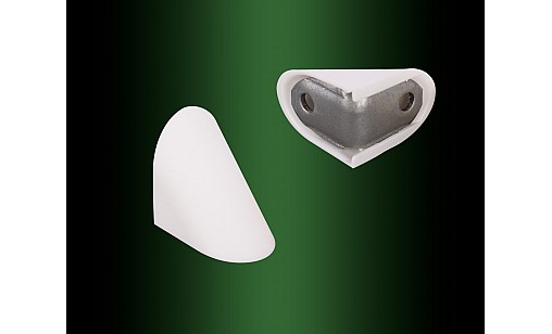 Уголок металлический одинарный с накладкой белый ДС NEW